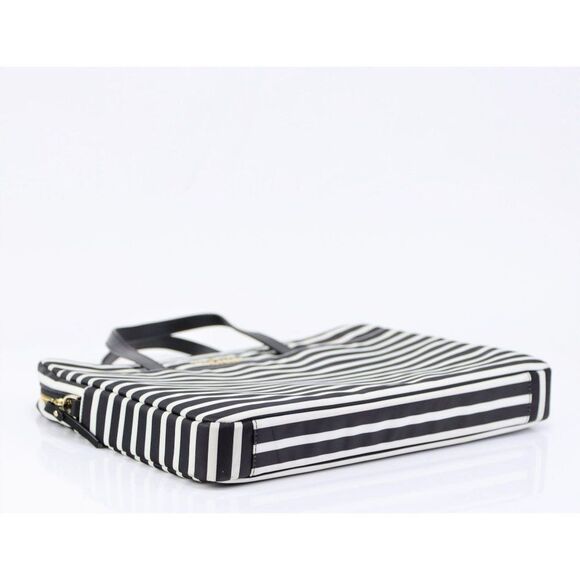 NEW Kate Spade Stripe Computer Laptop Commuter Bag Black White - Picture 9 of 13